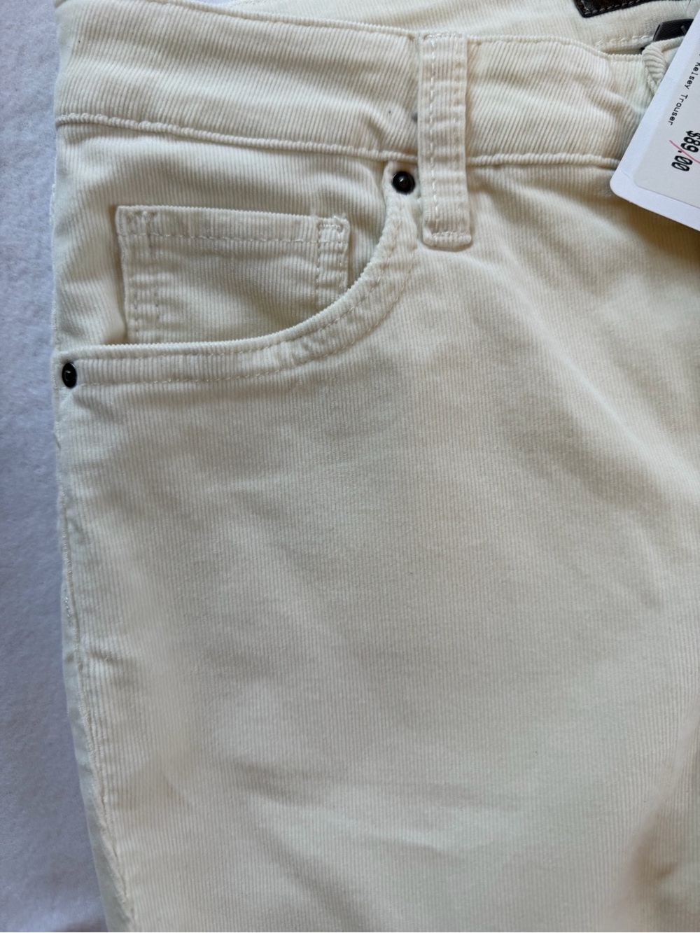 Kut from the Kloth High Rise Kelsey Women's Cream Courdoroy Jeans size 4 - Picture 5 of 11